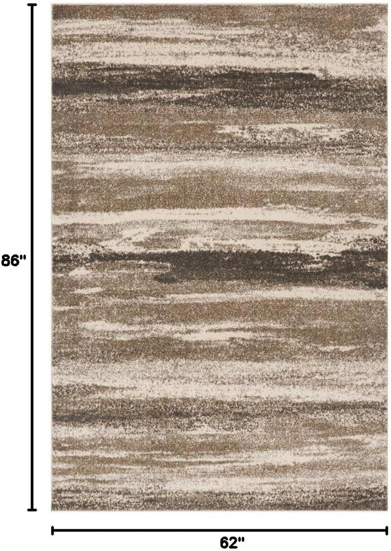 Lagos Collection 7501 Beige 5X7 Abstract Area Rug