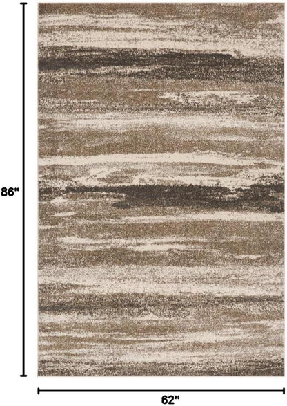 Lagos Collection 7501 Beige 5X7 Abstract Area Rug
