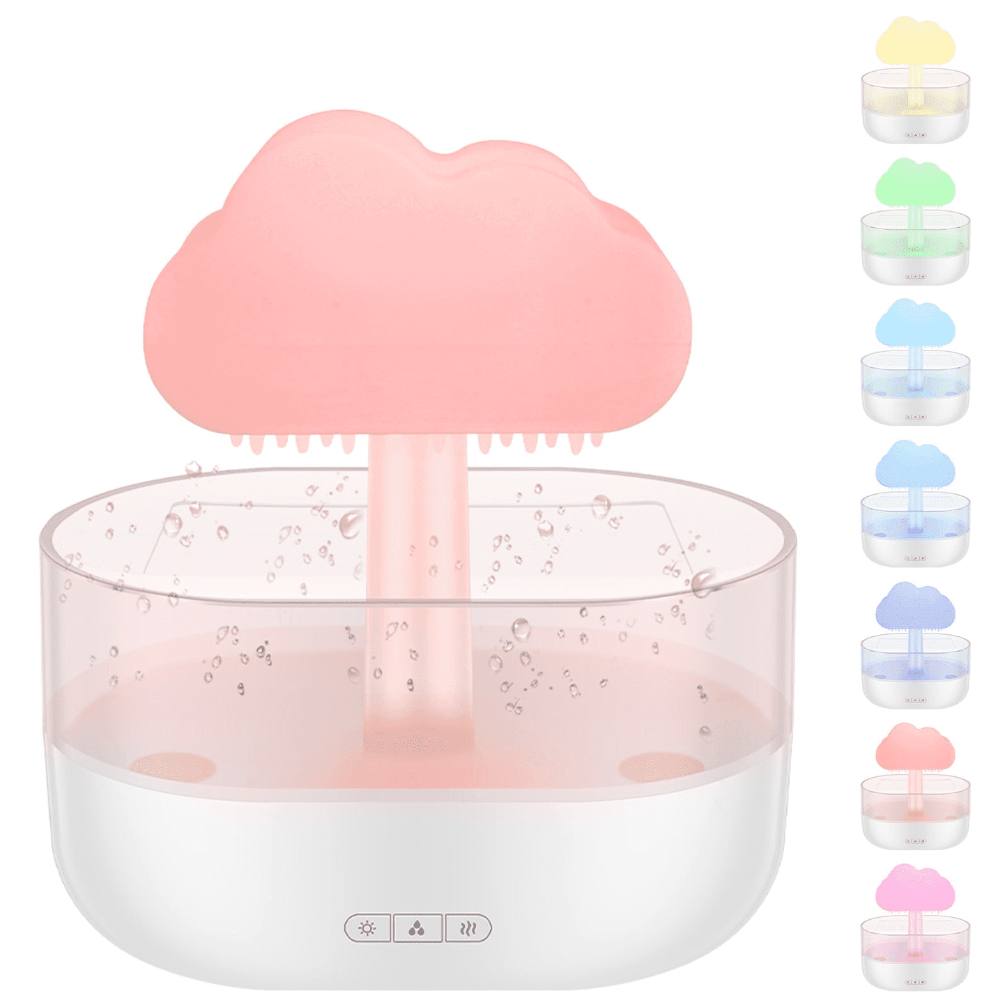 7 Color Lights Rain Cloud Humidifier, Timing Water Drip Aroma Diffuser, Mushroom Waterfall Lamp for Home Office Bedroom