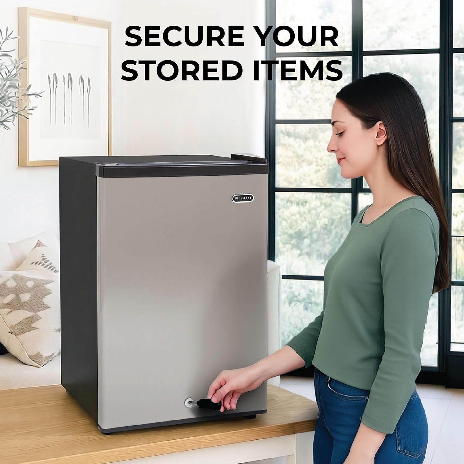 Upright Freezer with Lock, 3 Cu. Ft. Small Freezer Mini Freezer for Bedrooms, Dorms, Garages, Offices CUF-301SS, Stainless Steel, Energy Star