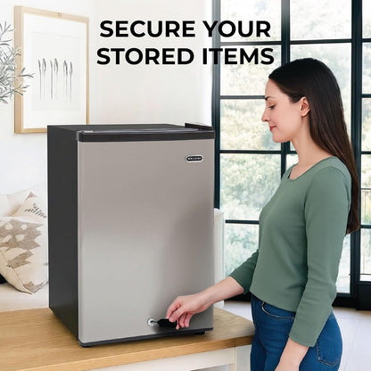 Upright Freezer with Lock, 3 Cu. Ft. Small Freezer Mini Freezer for Bedrooms, Dorms, Garages, Offices CUF-301SS, Stainless Steel, Energy Star