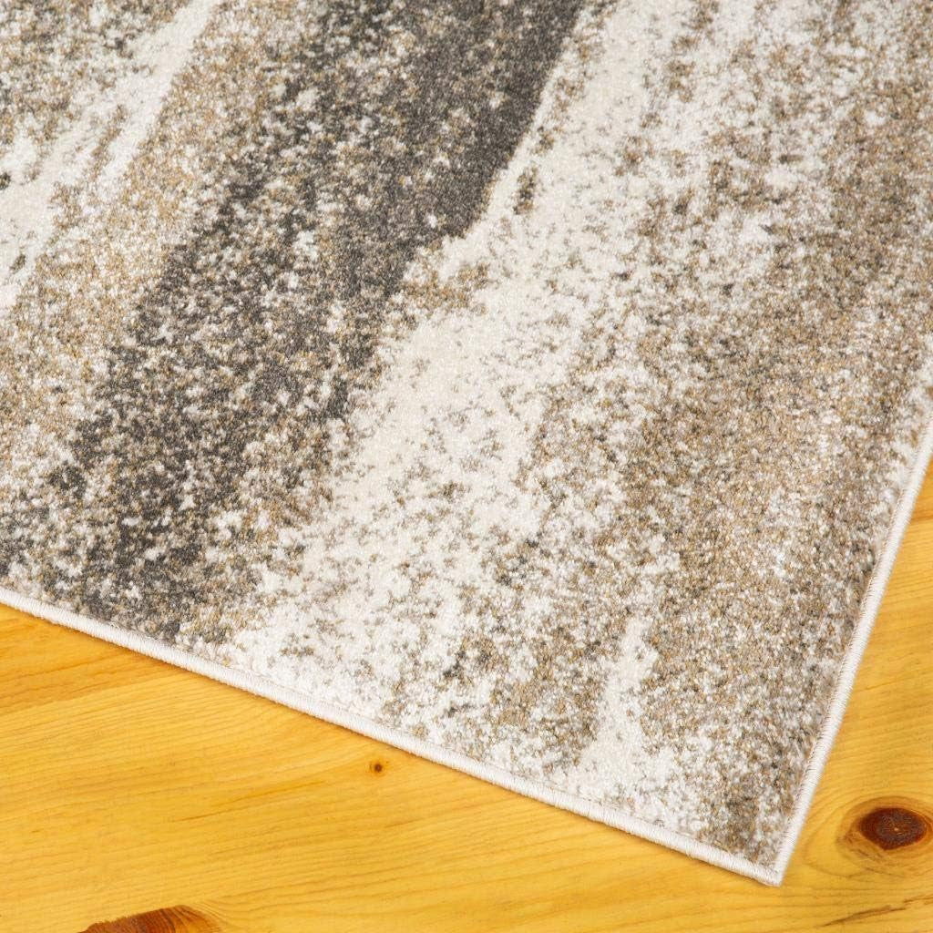 Lagos Collection 7501 Beige 5X7 Abstract Area Rug
