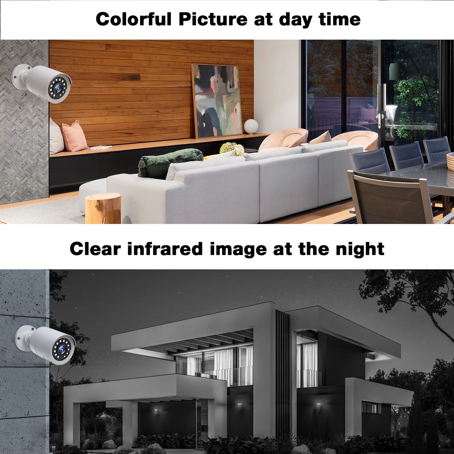 SC35 8CH Wired Security Camera System Outdoor with 500G Hard Drive 8Pcs 1080P Bullet Surveillance Cameras HDMI Connector