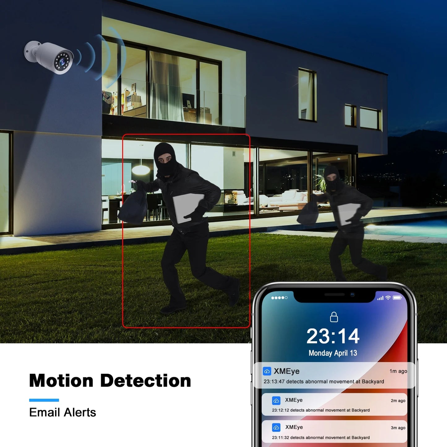 SC35 8CH Wired Security Camera System Outdoor with 500G Hard Drive 8Pcs 1080P Bullet Surveillance Cameras HDMI Connector